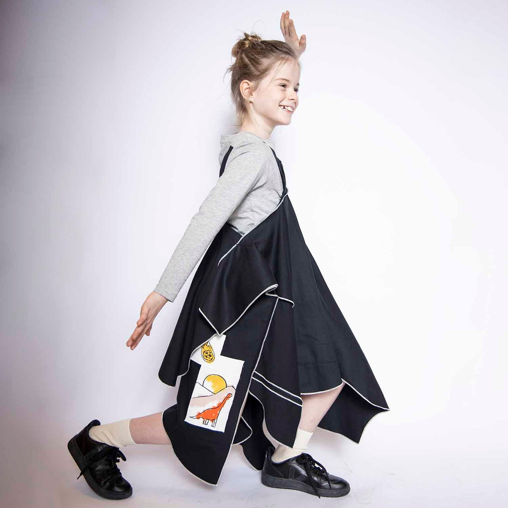 Black Zero-Waste Dress-3