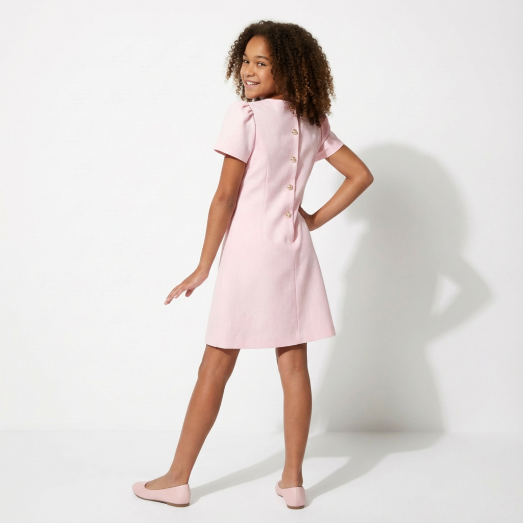 Royal Button A-Line Dress