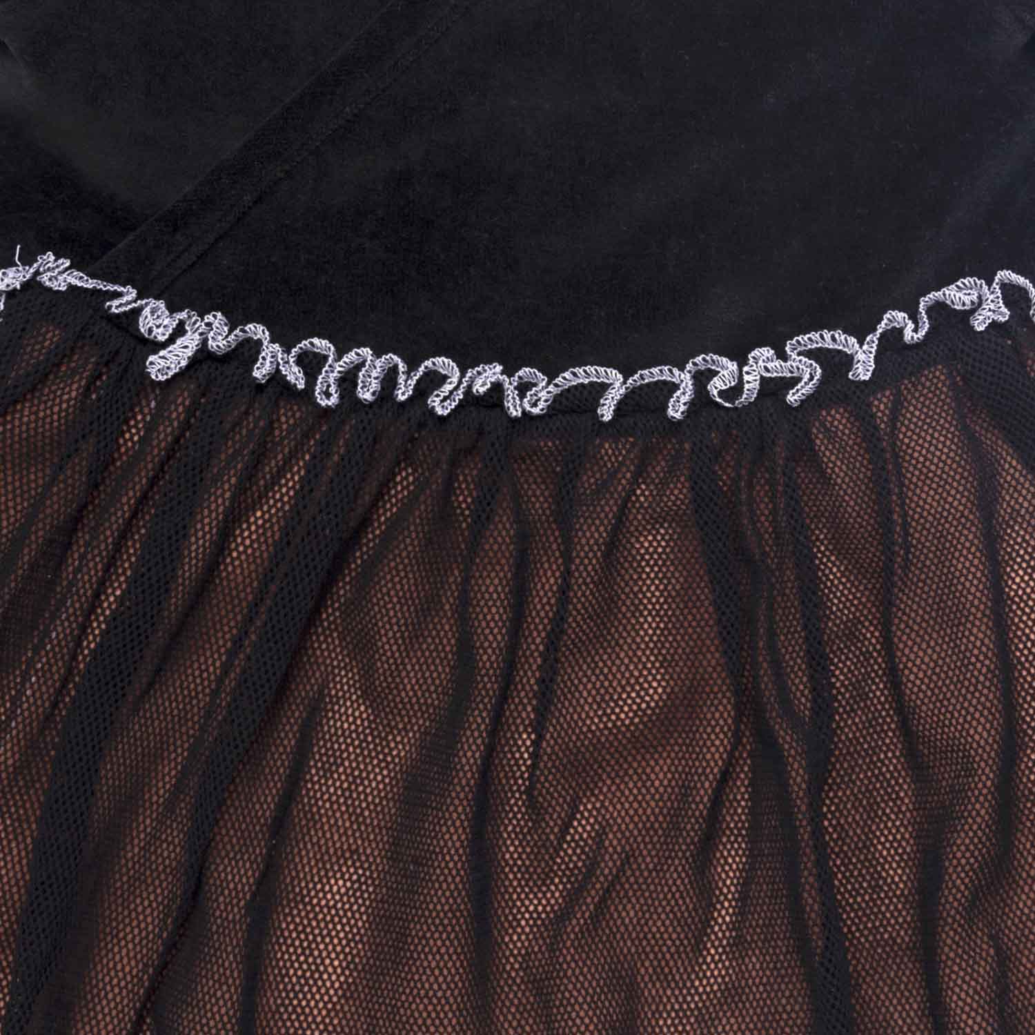 Baby Girl Velvet Dress in Black with Tulle-1