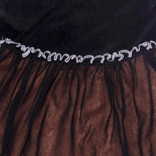 Baby Girl Velvet Dress in Black with Tulle-1