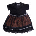 Baby Girl Velvet Dress in Black with Tulle-0