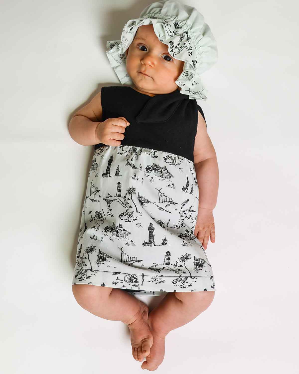 Baby Dress with Vintage  Print-1