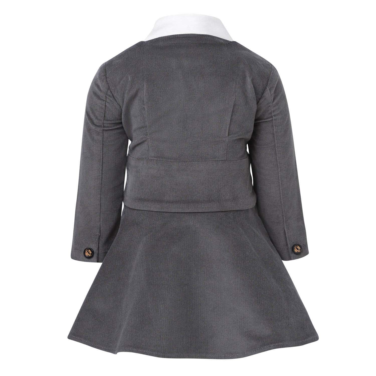 Grey Corduroy Baby Dress-1