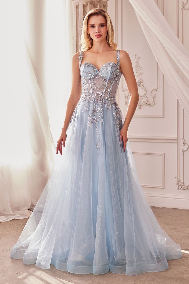 Embellished A-Line Tulle Ball Gown-0