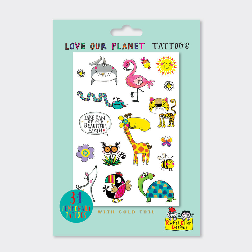 Rachel Ellen - Love Our Planet Kids Temporary Tattoos-0