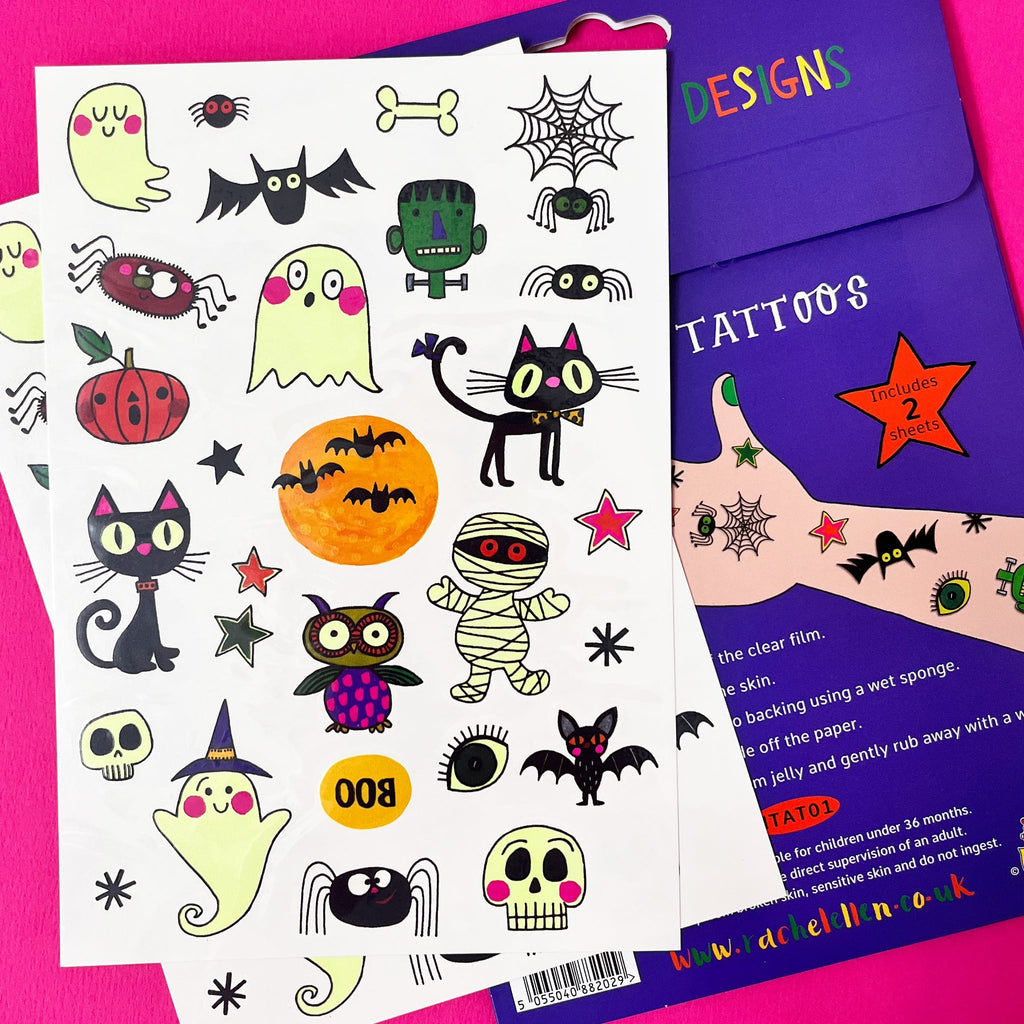 Rachel Ellen - Spooky Halloween Kids Temporary Tattoos-1